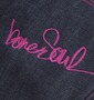 b-one-soul デニムパンツ ネイビー×ピンク: フロント刺繍