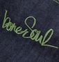 b-one-soul デニムパンツ ネイビー×グリーン: フロント刺繍