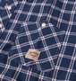 OUTDOOR PRODUCTS チェック半袖ワークシャツ ネイビー系: 胸ポケット
