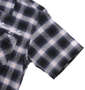 OUTDOOR PRODUCTS 綿麻オンブレチェック半袖オープンシャツ ブラック系: 袖口
