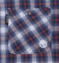 OUTDOOR PRODUCTS ロールアップ長袖チェックシャツ ブルー×レッド: 胸ポケット