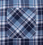 Mc.S.P パナマチェック半袖シャツ ブルー系: 胸ポケット