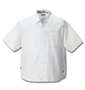 OUTDOOR PRODUCTS 異素材使い綿麻半袖シャツ オフホワイト: