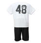 黒柴印和んこ堂 ハニカムメッシュ半袖Tシャツ+ハーフパンツ ホワイト×ブラック: バックスタイル