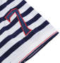 Beno 刺繍+ワッペン半袖ポロシャツ オフホワイト×ネイビー: 左袖口