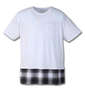 launching pad オルテガジャガードコーディガン+半袖Tシャツ ネイビー×ホワイト: 半袖Tシャツ