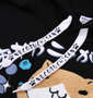 NECOBUCHI-SAN 裏毛耳付サガラ刺繍プルパーカー ブラック: