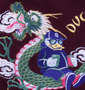 b-one-soul DUCK DUDEフルジップパーカー パープル: フロント刺繡