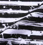 RIMASTER インクボーダーノースリーブパーカー+半袖Tシャツ ホワイト×ブラック: パーカー生地拡大