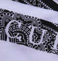 BEAUMERE 総柄ノースリーブパーカー+裾ラウンド半袖Tシャツ ブラック×ホワイト: Tシャツプリント拡大