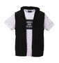 BEAUMERE ノースリーブパーカー+総柄裾ラウンド半袖Tシャツ ブラック×ホワイト: