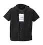 BEAUMERE ノースリーブパーカー+総柄裾ラウンド半袖Tシャツ ブラック×ブラック: