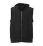 BEAUMERE ノースリーブパーカー+総柄裾ラウンド半袖Tシャツ ブラック×ブラック: ノースリーブパーカー