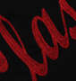 SHELTY チェーン刺繍+プリント半袖Tシャツ ブラック: チェーン刺繍