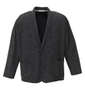 launching pad 起毛ニットダブルフェイス ショールジャケット+長袖Tシャツ ブラック杢×ホワイト: ジャケット