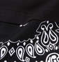 SHOCK NINE ロング丈裾ペイズリー切替半袖Tシャツ ブラック: 裾切り替え部分