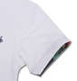 SHELTY 鹿の子ボタニカル切替半袖ポロシャツ オフホワイト: 袖口
