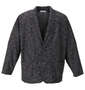 launching pad スラブリップルショールジャケット+半袖Tシャツ ブラック杢×ホワイト: ジャケット