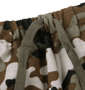 KANGOL EXTRA COMFORT 杢天竺半袖VTシャツ+ミニ裏毛カモフラパンツセット グレー杢×カーキ系カモフラ: ウエスト調節可能