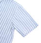 H by FIGER ストライプ半袖B.Dシャツ グレー×ホワイト: 袖口