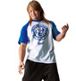 SOUL SPORTS×新日本プロレス ラグラン半袖Tシャツ ホワイト×ブルー: