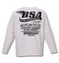BSA MOTORCYCLES 天竺コンチョ釦ポケット付長袖Tシャツ オフホワイト: バックスタイル