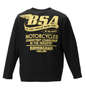 BSA MOTORCYCLES 天竺コンチョ釦ポケット付長袖Tシャツ ブラック: バックスタイル