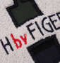 H by FIGER ボーダー半袖ラガーシャツ グリーン×ネイビー: 刺繍