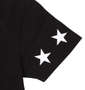 SHELTY 星条旗BOXロゴ刺繍半袖Tシャツ ブラック: 袖プリント