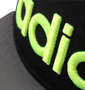 adidas 3Dロゴ刺繍スナップバックキャップ グレー×ブラック: