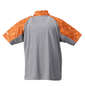 LE COQ SPORTIF サンスクリーンハーフジップ半袖シャツ オレンジ×モクグレー: バックスタイル