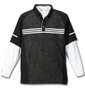 adidas golf ジオメトリックレイヤードシャツ ブラック×ホワイト: