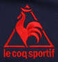 LE COQ SPORTIF エアロドライニットハーフジップ半袖シャツ ネイビー: 刺繍拡大