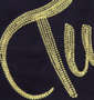 LOONEY TUNES チェーン刺繍&プリント半袖Tシャツ ネイビー: 刺繍拡大