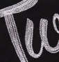 LOONEY TUNES チェーン刺繍&プリント半袖Tシャツ ブラック: 刺繍拡大