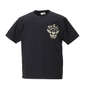 FELIX THE CAT チェーン刺繍&プリント半袖Tシャツ ブラック×ベージュ: