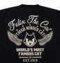 FELIX THE CAT チェーン刺繍&プリント半袖Tシャツ ブラック×ベージュ: