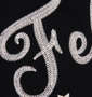 FELIX THE CAT 鹿の子チェーン刺繍&プリント半袖ポロシャツ ブラック: 刺繍拡大