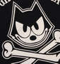 FELIX THE CAT 鹿の子チェーン刺繍&プリント半袖ポロシャツ ブラック: プリント拡大