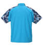 LE COQ SPORTIF サンスクリーンピンメッシュハーフジップ半袖シャツ ブルードゥアジュール: バックスタイル