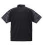 LE COQ SPORTIF サンスクリーンピンメッシュハーフジップ半袖シャツ ブラック: バックスタイル