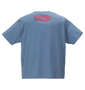 PeKo&PoKo ビッグフェイスプリント半袖Tシャツ ブルー杢: バックスタイル