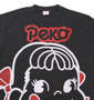 PeKo&PoKo ビッグフェイスプリント半袖Tシャツ チャコール杢: