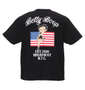 BETTY BOOP プリント&刺繍アメリカンフラッグ半袖Tシャツ ブラック: バックスタイル