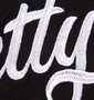 BETTY BOOP プリント&刺繍アメリカンフラッグ半袖Tシャツ ブラック: 刺繡