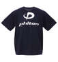 Phiten RAKUシャツSPORTSドライメッシュ半袖Tシャツ ネイビー×ホワイト: バックスタイル