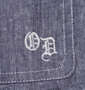 OUTDOOR PRODUCTS 綿麻ダンガリー半袖シャツ ネイビー: 胸ポケット刺繡