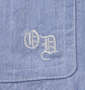 OUTDOOR PRODUCTS 綿麻ダンガリー半袖シャツ ブルー: 胸ポケット刺繡