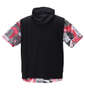 BEAUMERE ノースリーブフルジップパーカー+総柄半袖Tシャツ ブラック×レッド: バックスタイル