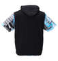 BEAUMERE ノースリーブフルジップパーカー+総柄半袖Tシャツ ブラック×ターコイズ: バックスタイル
